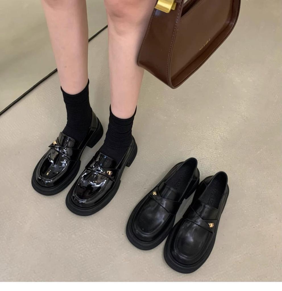 British style small leather shoes women's 2025 new autumn and winter Japanese jk single shoes women's shoes black platform loafers