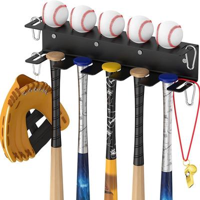 Baseball Bat Rack & Wall Mount Holder for Dugout and Display