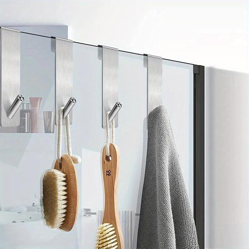 3pcs Stainless Steel Over-the-Door Hooks-Easy Install S-Shape Towel & Bathrobe Hanger for Shower, Bedroom - Durable, Space-Saving Bathroom Accessories