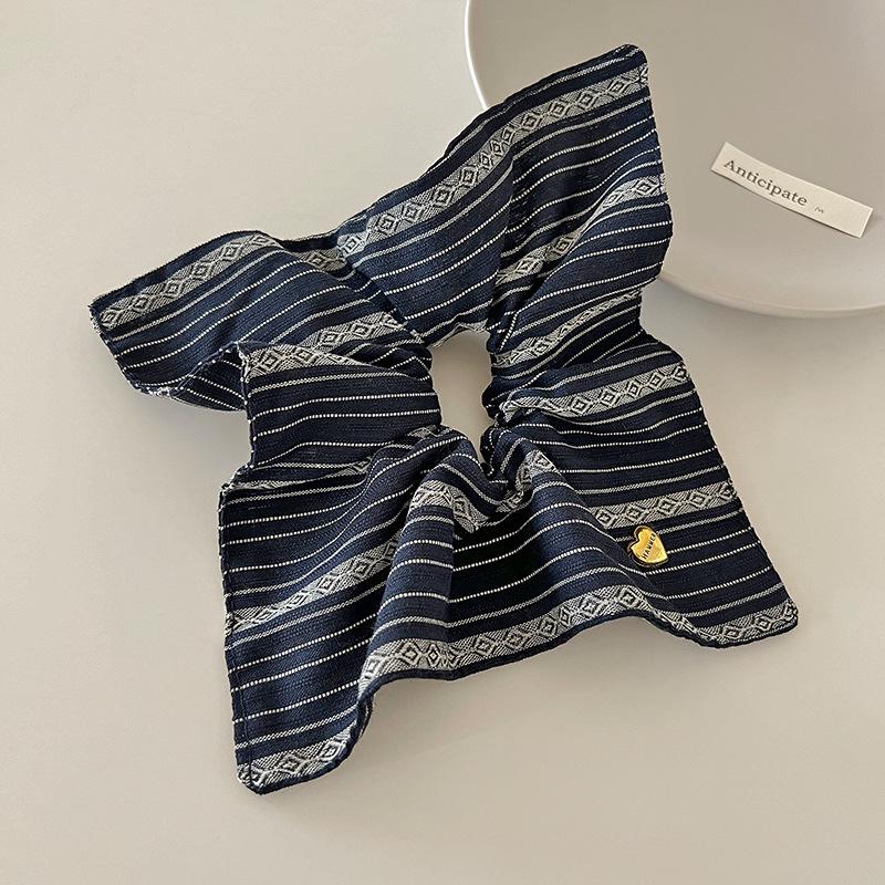 Vintage gestreifter Damen-Quadrat-Schal Haargummi mit einzigartigem Design