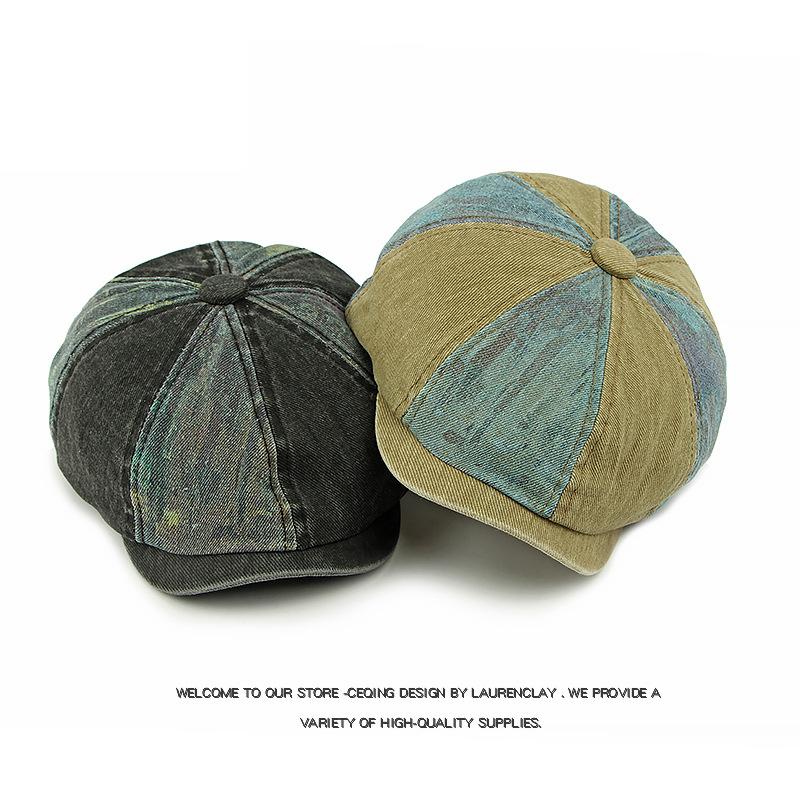 Octagonal Cap Men British Vintage Beret Duck Tongue Newsboy Cap