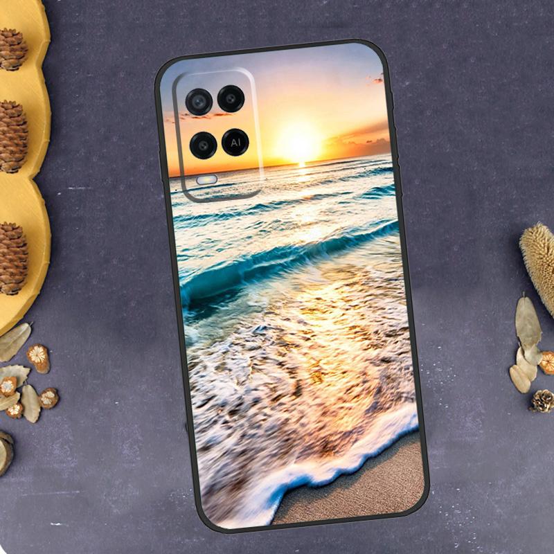 Summer Beach Sunset On Sea Phone Case For Oppo A78 A38 A58 A74 A15 A80 A60 A40 A94 A54 A98 A18 A16 A76 A96 A17 A77 A57S