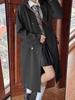 Trench-coat long noir pour femme - Style coréen haut de gamme, Collection Printemps/Automne 2025
