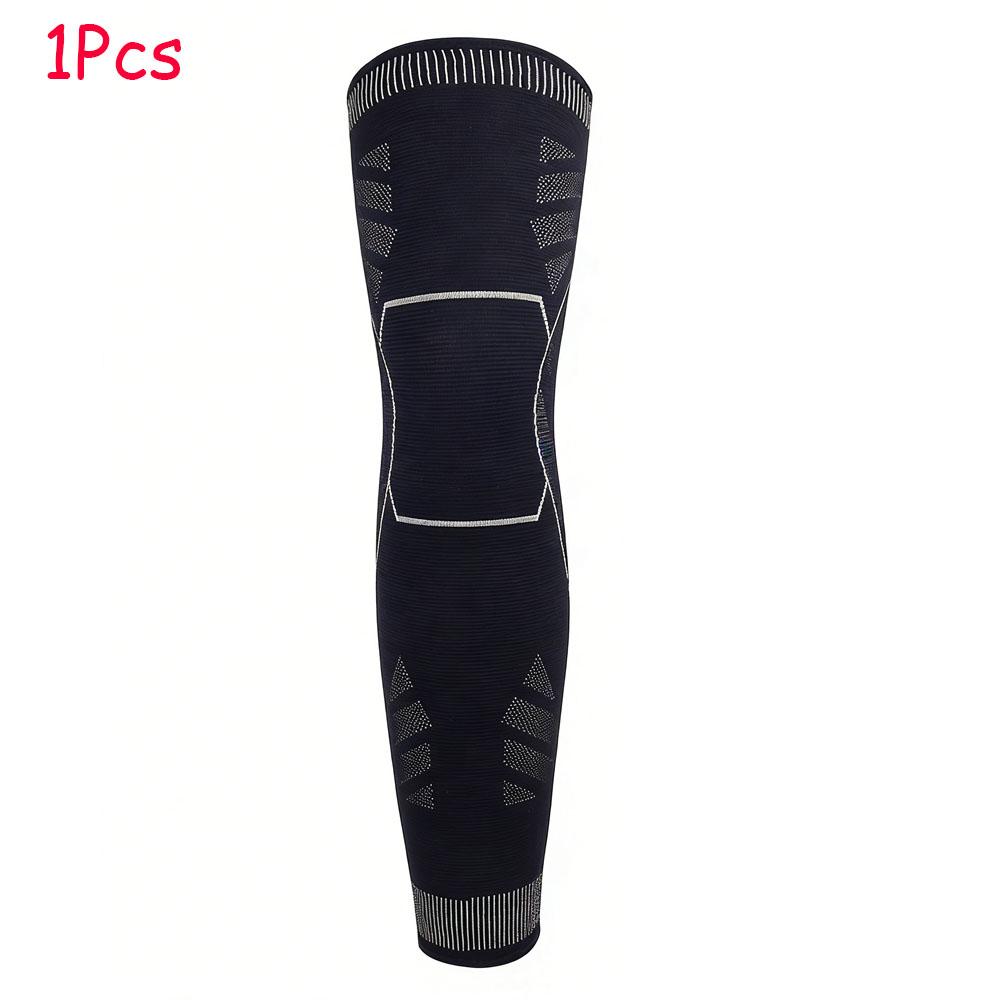 1Pcs Compression Leg & Knee Braces with Non-Slip, Extended Full-Length Knee Sleeves for Running, Basketball, Cycling M чёрный