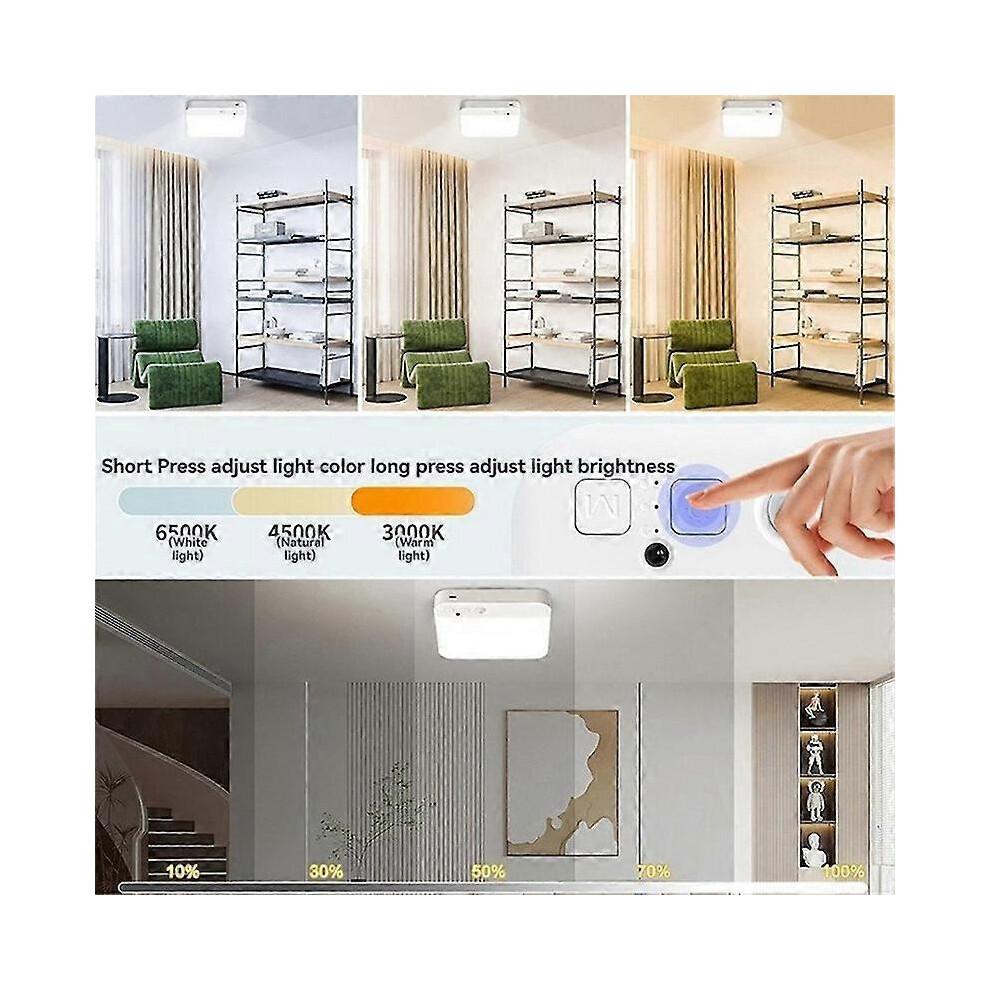 Rechargeable Motion Sensor Ceiling Light with Remote - Wireless Ceiling Lights Battery Operated Closet Light,3 Colors