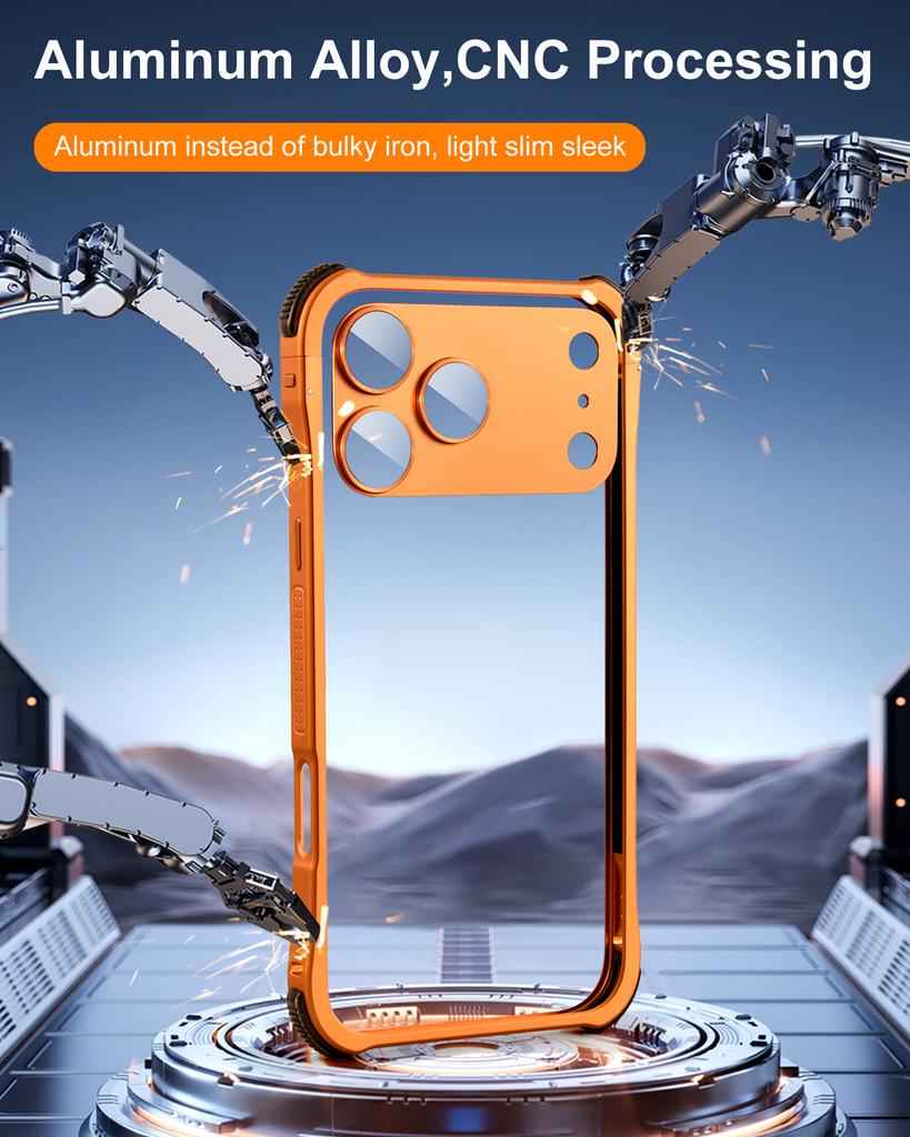 Kryt pro iPhone 17 Pro Max 17 Pro Kovové pouzdro Hliníkový kovový rám Kryt telefonu Plná ochrana kamery Kryt objektivu ze slitiny Nárazuvzdorný