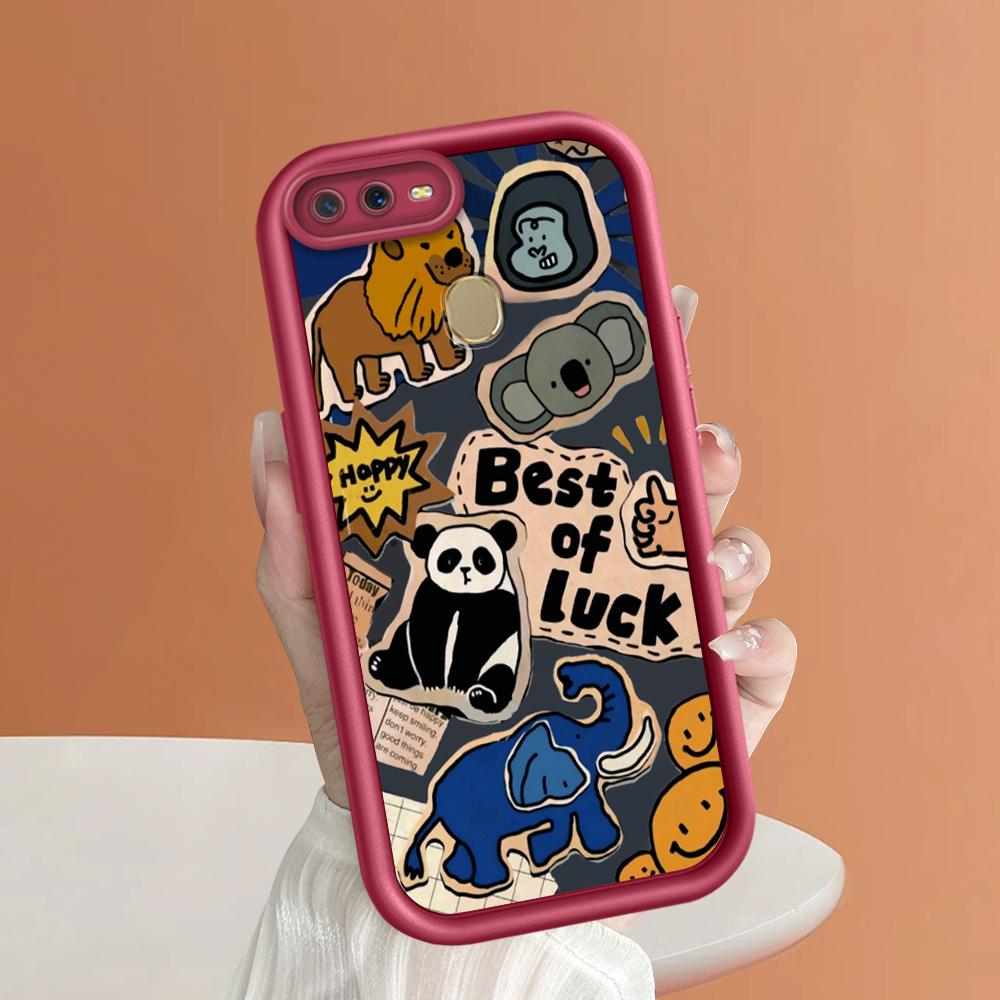 Scări pătrate din silicon moale, model de desene animate, acoperire completă, protecție pentru cameră, husă rezistentă la șocuri pentru OPPO Reno Realme OnePlus