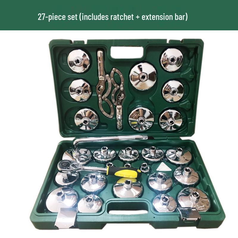 Steel Engine Oil Filter Wrench Set - Cap Style Auto Maintenance Tool