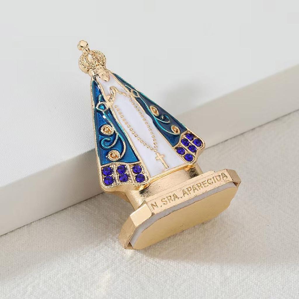 Alloy Spiritual Prayer Figurines Tabletop Ornament Nossa Senhora Aparecida Statue for Car Dashboard Home Decors Gift