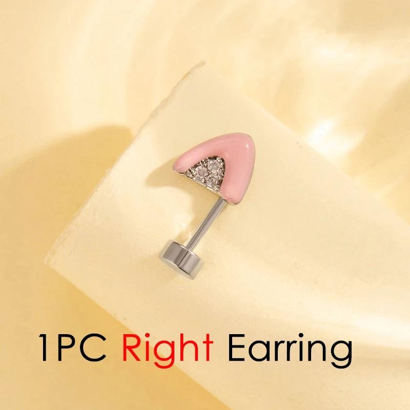 Modny Uroczy Kolczyk do Chrząstki Ucha w Kształcie Kociego Ucha Pływający Piercing Helix Stal Tytanowa Zawieszka Gwiazda Serce Cyrkonia Tragus Ucho Cyrkonia