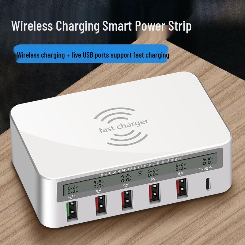 Multifunctional Fast Charging Wireless Smartphone Charger with Multi-Port USB – US & EU Standards