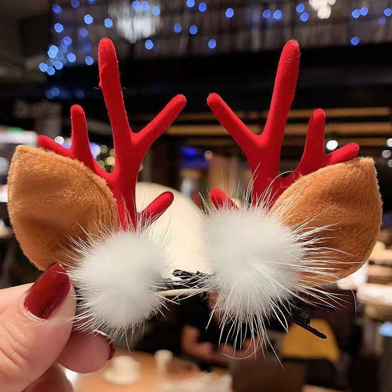 Mori-Style Christmas Antler Headband: Cute Versatile Hair Clip for Christmas Eve Outfit and Decoration