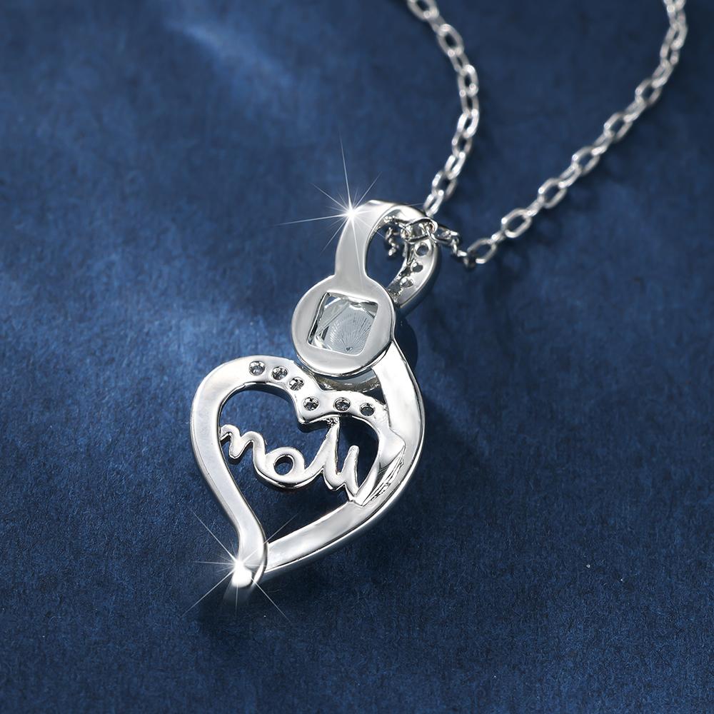 Trendiga Mamma Hjärthänge Halsband För Kvinnor Silver Färg Hundra Språk Halsband Mors Dag Presenter