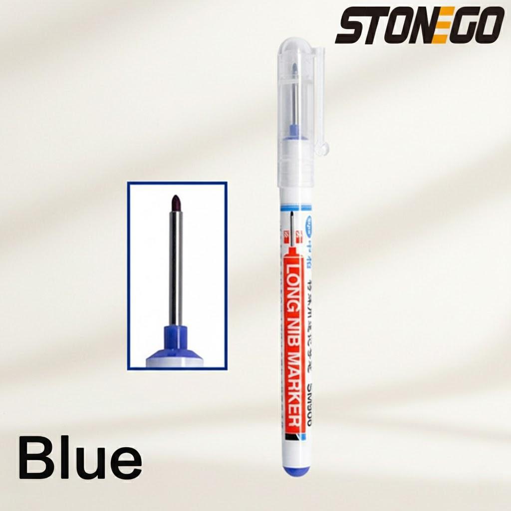 

20MM Red Black Blue White Long Head Markers Multi-purpose Deep Hole Marker Pens for Bathroom Woodworking Decoration синий
