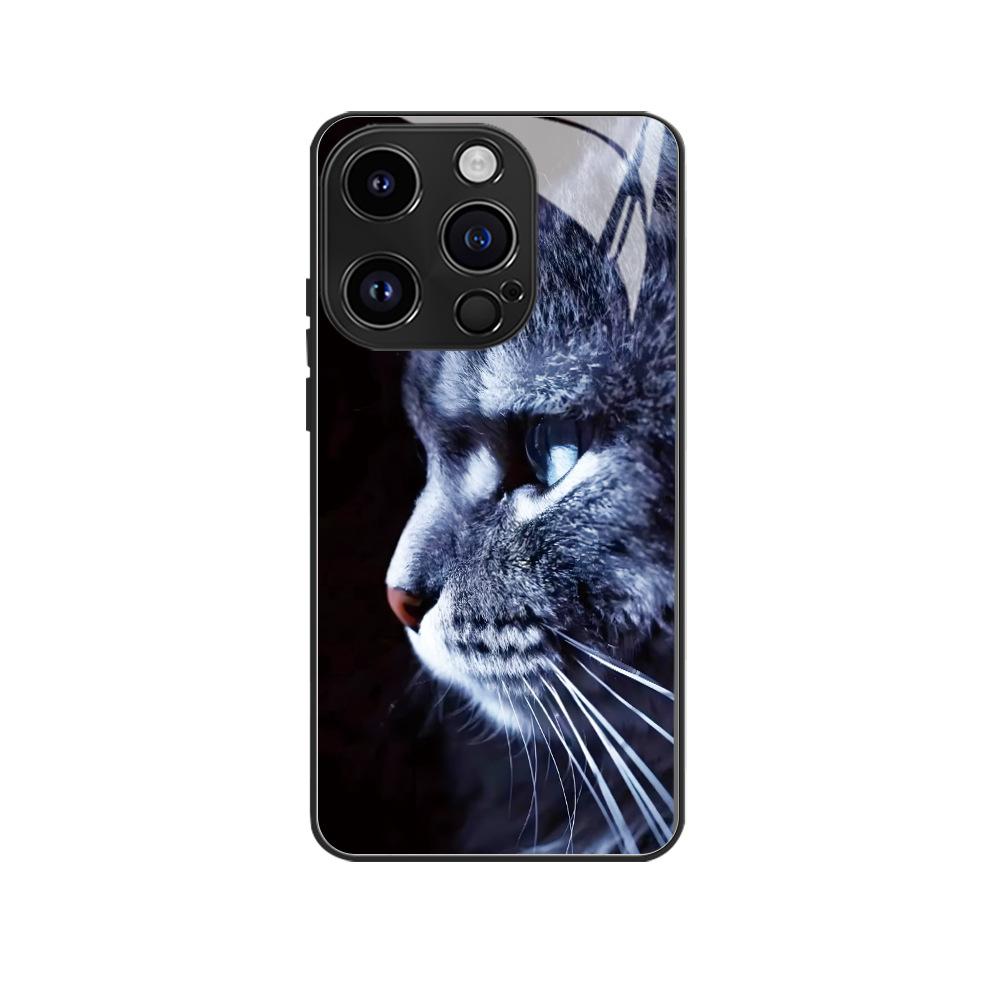 Phone Case, Aloof Blue-eyed Cat, iPhone 17 Premium Glass Case, Apple 16pm Full-coverage Protective Case