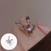 PANJBJ 925 Stamp Silver Color Rabbit Ears Ring for Women Girl Irregular Animal Cute Jewelry Birthday Gift Wholesale Dropshipping
