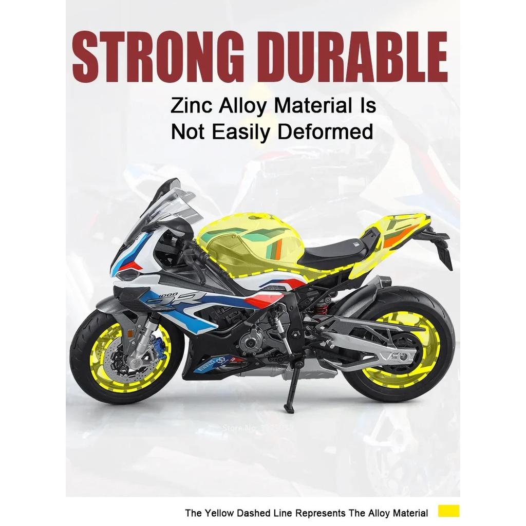 1/9 BMW RR1000 Motorcycles Alloy Diecast Toys Cars Models Miniature Motorcycle Toy Kids Festival Gifts Alloy Motorcycle Model