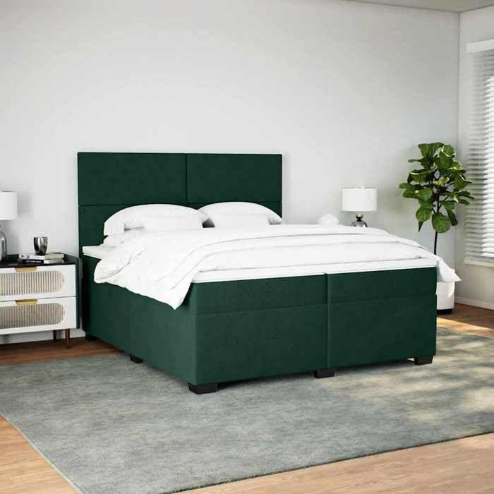 Maison Exclusive - Sommier à lattes de lit et matelas Vert foncé 200x200cm Velours