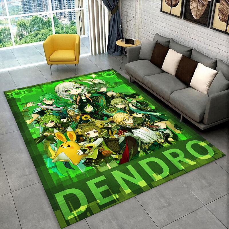 New Genshin Impact Cartoon Game Carpet Rug for Bedroom Living Room Sofa Playroom Doormat Home Decor,Kid Area Rug Non-slip Gift