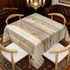 A 2D Flat-printed Country-style Distressed Wood Grain Tablecloth, and a Farmhouse-style Wooden Board Table Cover.zyc