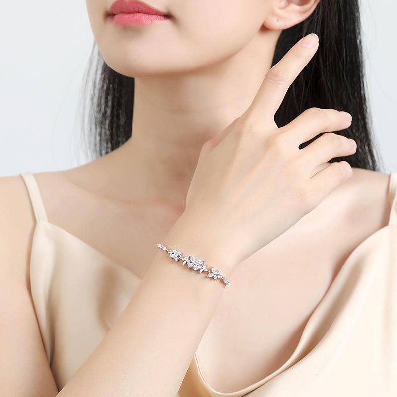 Tichya Wisteria Butterfly Bracelet: S925 Sterling Silver, Forest Style, Light Luxury, with Cubic Zirconia - Exquisite for Women.