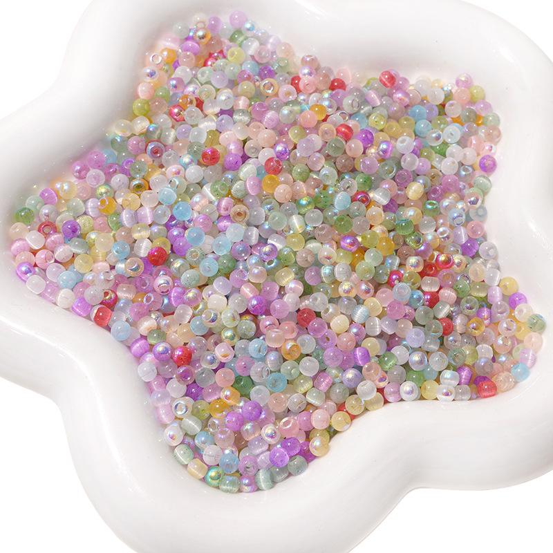 10g Aurora Cat Eye Glass Seed Beads: High-Quality DIY Beading Accessories for Handmade Bracelets