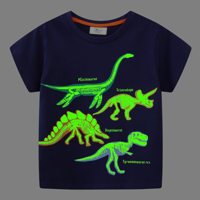 Boys Short Sleeve Luminous Dinosaur T-shirt 6T