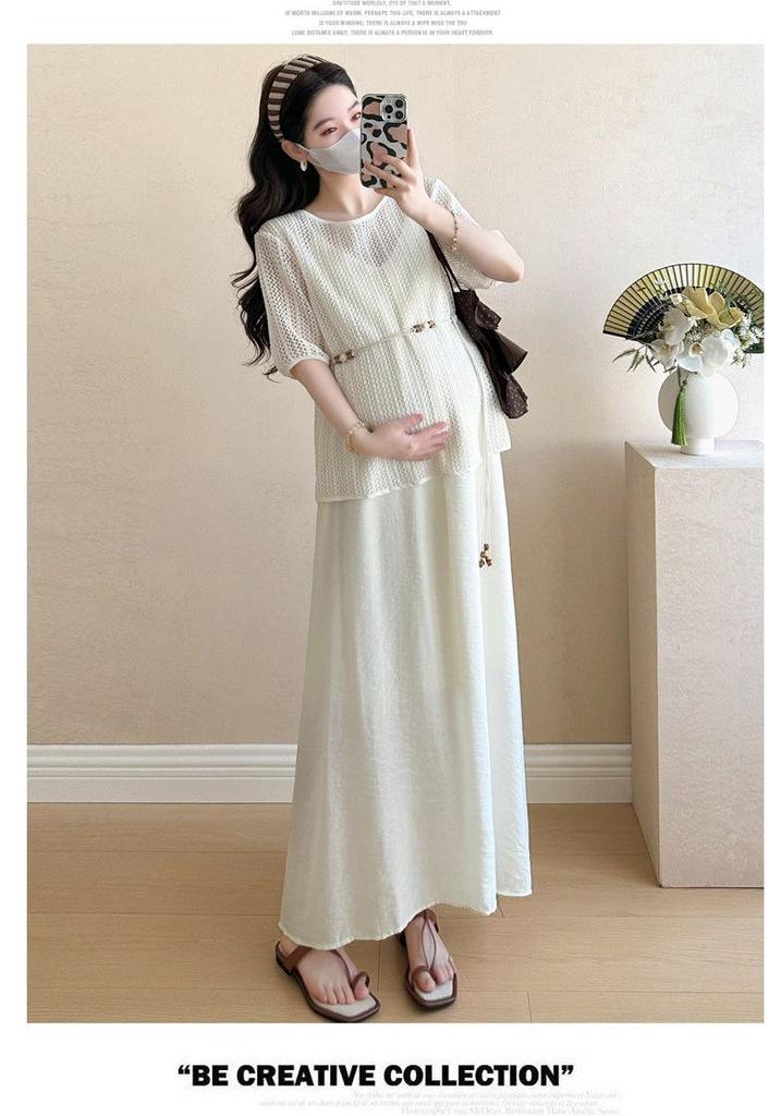 Spring/Summer 2026 Maternity Cover-Up Top & Camisole Dress: Vacation Style Two-Piece Set