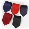 Men's Business Formal Handmade Solid Black 8cm Tie, Professional Attire, Red Wedding Tie