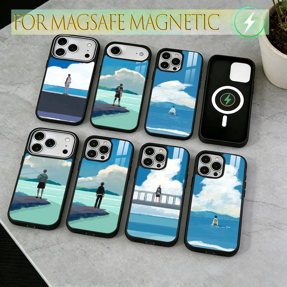 Alone by the Sea Phone Case For iPhone17,16,15,14,13,12,11 Plus,Pro Magnetic with Magsafe Wireless Charging