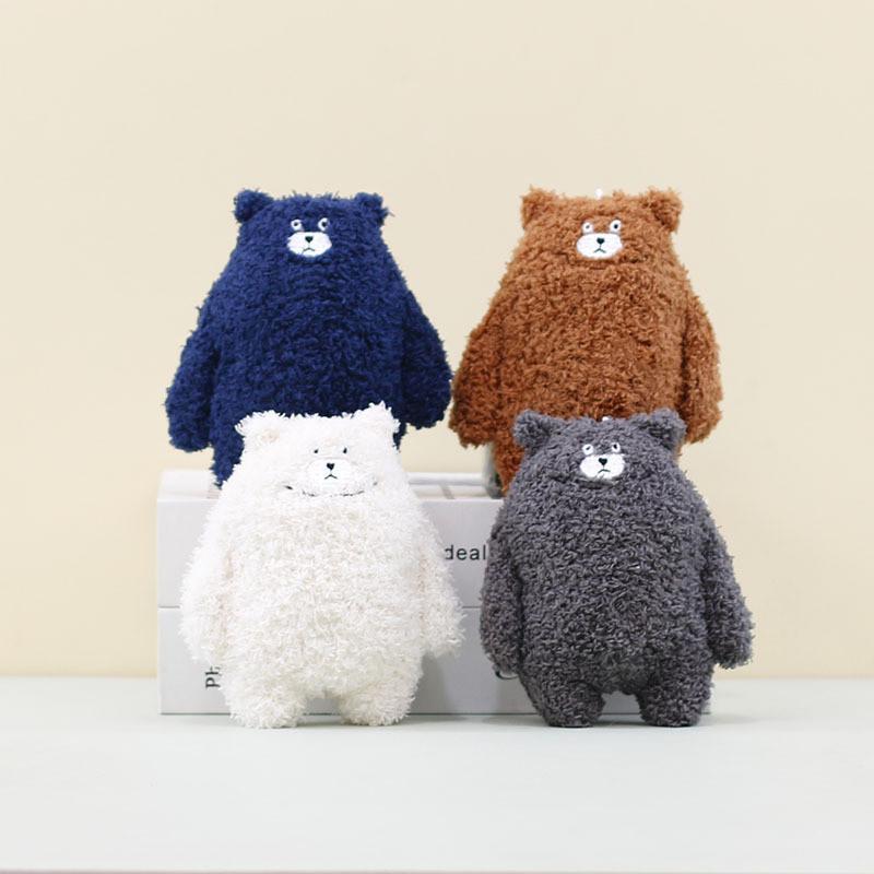 Adorable Cute Bear Plush Toy Keychain Soft Short Fur Hanging Doll For Bags