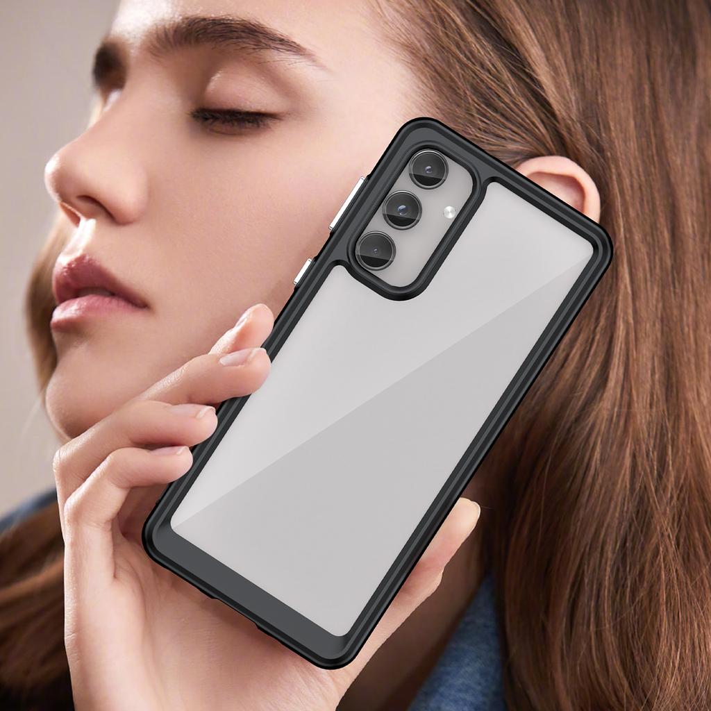 For Samsung Galaxy M55 5G/C55 5G/F55 5G Case TPU Frame Clear Acrylic Protective Phone Cover