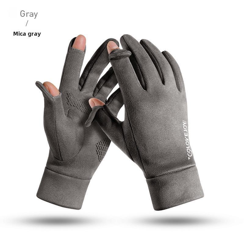 Suede Touchscreen Gloves: Windproof, Warm, Unisex for Autumn/Winter - Ideal for Outdoor, Riding, Skiing, Motorcycling