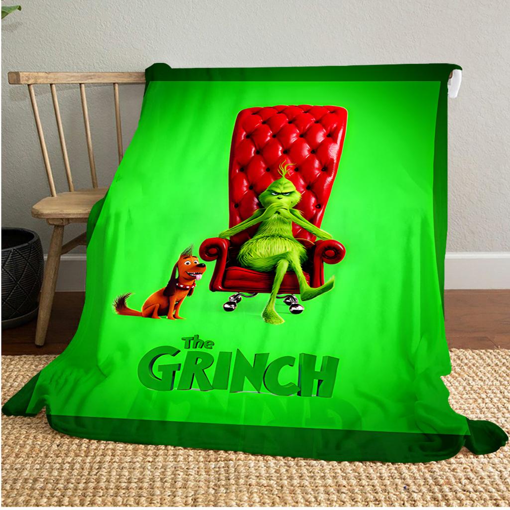 Grinch Christmas Adventure Plush Blanket Soft Comfortable All Seasons Blanket Sofa Office Naps Blanket Outdoor Travel Throw Perfect Gift