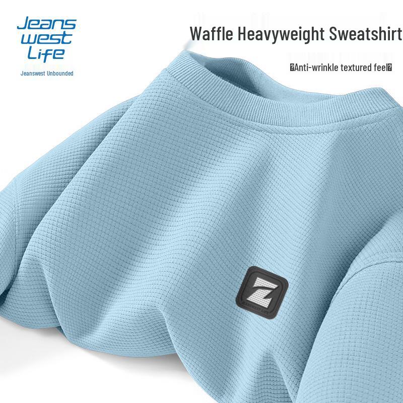 Jeanswest Men's Waffle-Knit Crewneck Sweatshirt