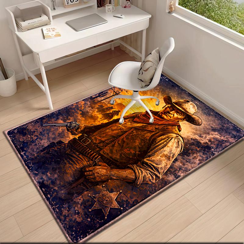 1pc John Wayne's Art Painting Carpet Rug for Living Room Bedroom Home Sofa Decoration,Kids Play Non-slip Floor Mat