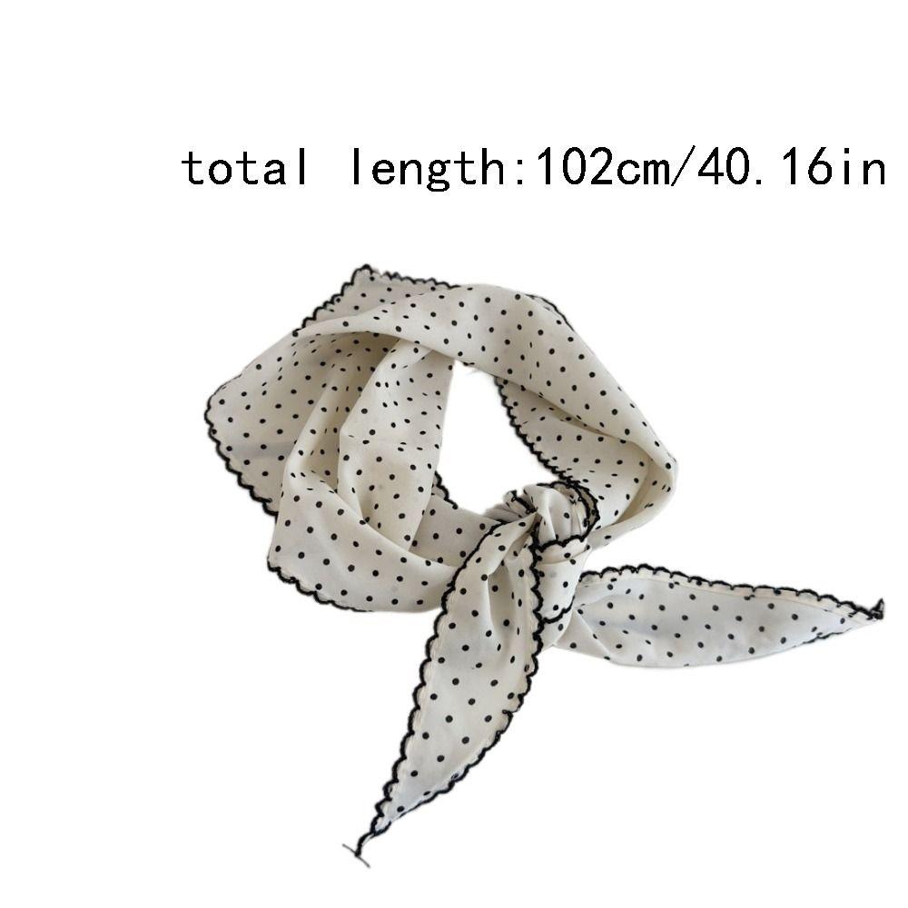 Elegant Sweet Polka Dot Headband Turban Thin Fresh Small Scarf Striped Korean Triangular Hair Band Summer