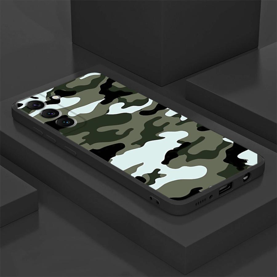 

Black Soft Phone Cover Case for Samsung Galaxy A36 A23 A53 A32 A35 A51 A73 A24 A55 A22 A52 A26 A72 A25 A71 Camouflage Pattern Galaxy A72