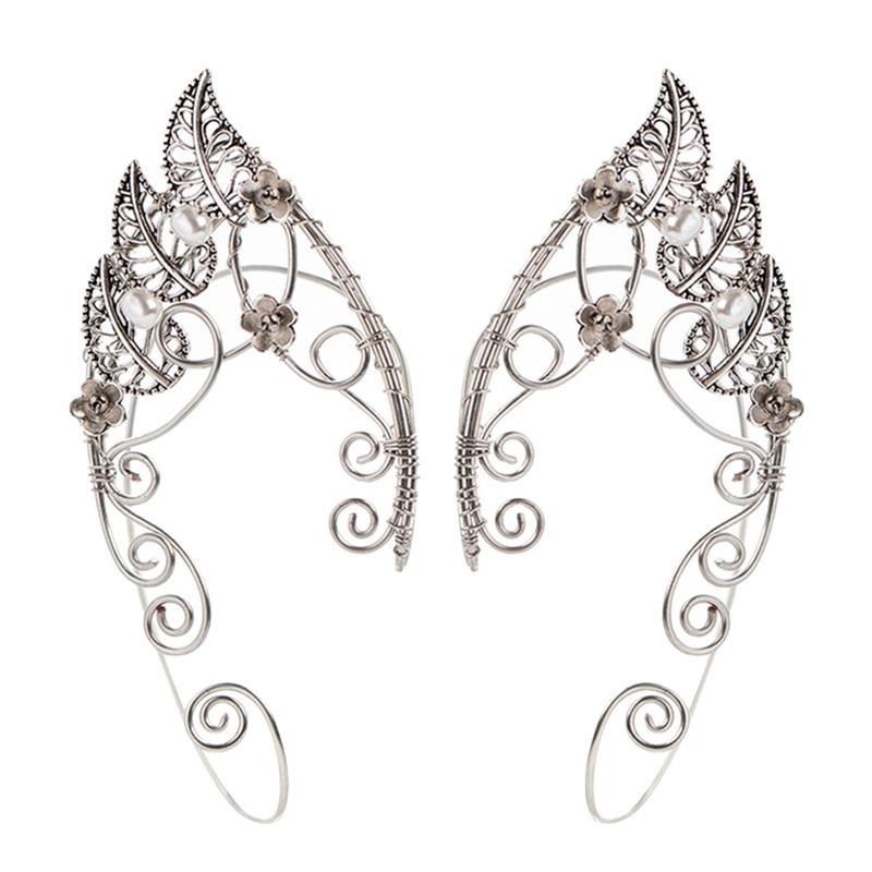 Elegant Sweet Elf Ear Cuffs Wedding Earrings Women Trendy Gold Color Wrap Fairy Ear Clip On Earrings Fashion Jewelry Girls Gift