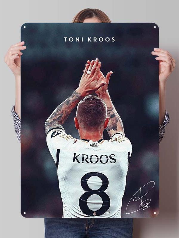 Toni Kroos Posters Football Player Sign Gamer Room Decoration Custom Metal Tin Signs for Room Wall Art Decoration Bathroom Decor