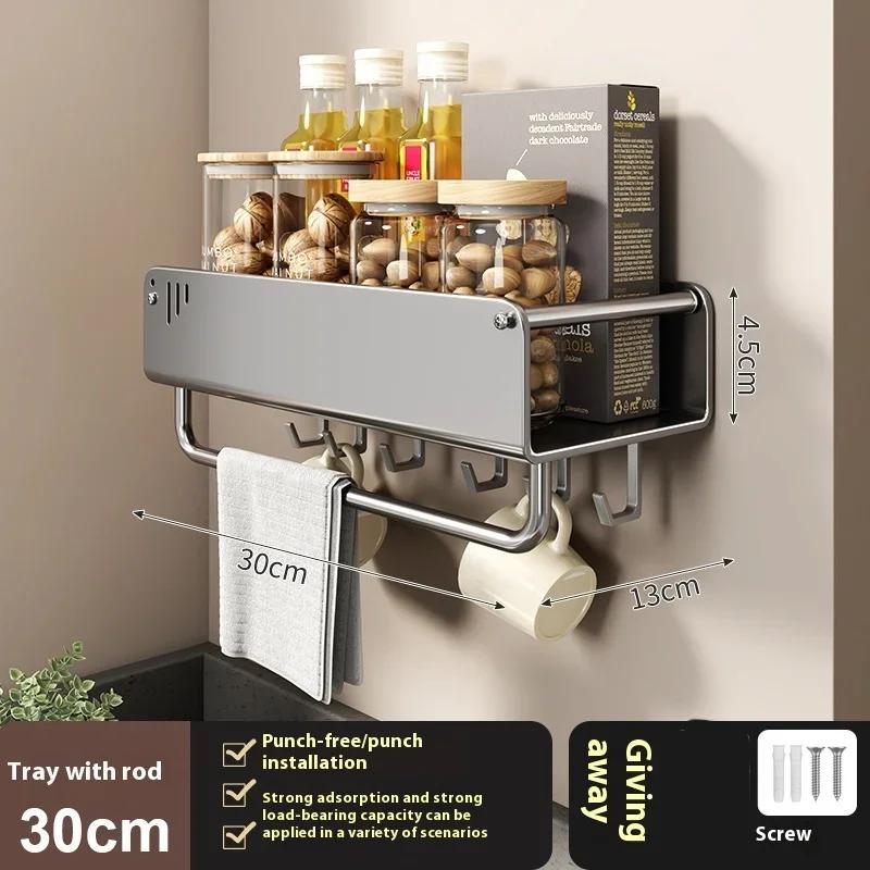 Estante Montado en Pared Estante de Almacenamiento para Especias Accesorios de Cocina Estante Soporte para Cuchillos de Cocina Colgador Estante Organizador de Estantes