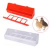 6 Grids Pigeon Quail Feed Troughs Rectangular Anti-Spill Parrot Chick Duck Puppy Food Boxes Pet Supplies Transparent/Red 1/5Pcs