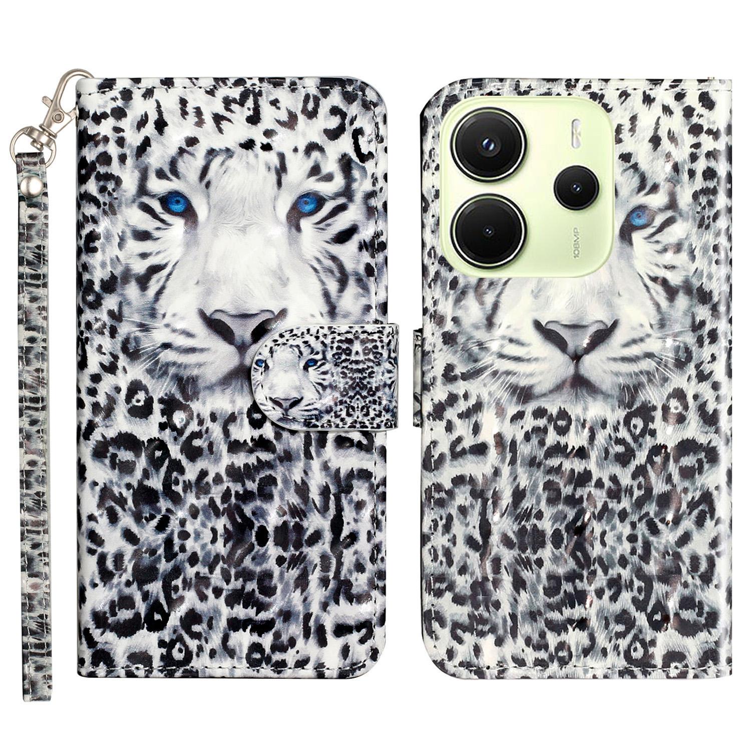 

For Xiaomi Redmi Note 14 4G (163.25mm) Case 3D Pattern Printed Phone Leather Phone Cover H
