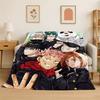 Cartoon Jujutsu Kaisen Anime Itadori Yuj Flannel Blanket Soft Warm Throw Blanket for Bedroom Living Room Bed Travel Picnic Kid