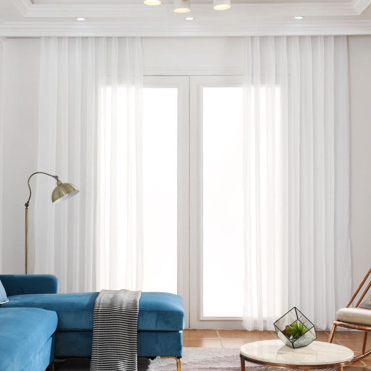 

Однотонные прозрачные шифоновые оконные шторы для гостиной и спальни Fabric Only [Bulk Negotiable]