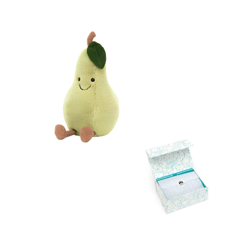 JELLYCAT Fun Food Series Fruit Funny Pear Soothing Doll Plush Doll Sitting 20cm high