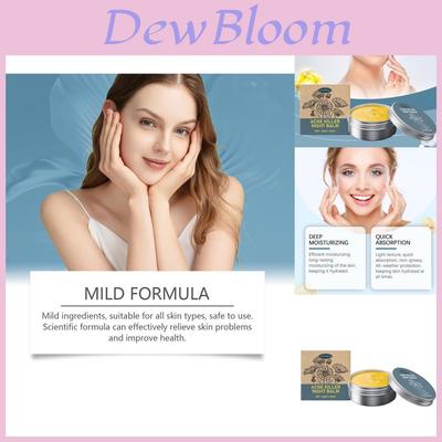 Crème de Nuit Traitement Anti-Acné Woodsleep Formule Douce Équilibre la Peau Grasse Hydrate et Répare