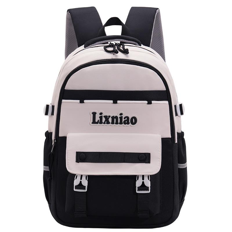 large capacity, fresh and cute, primary and secondary school students splicing contrasting colors, fashionable backpack.