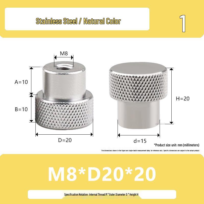 Hongkangming Stainless Steel Knurled Hand-Twist Nut for M3-M12.