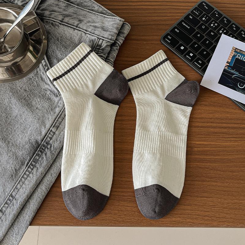 Men's Summer Striped Deodorizing Sweat Absorbing Boneless Sports Socks